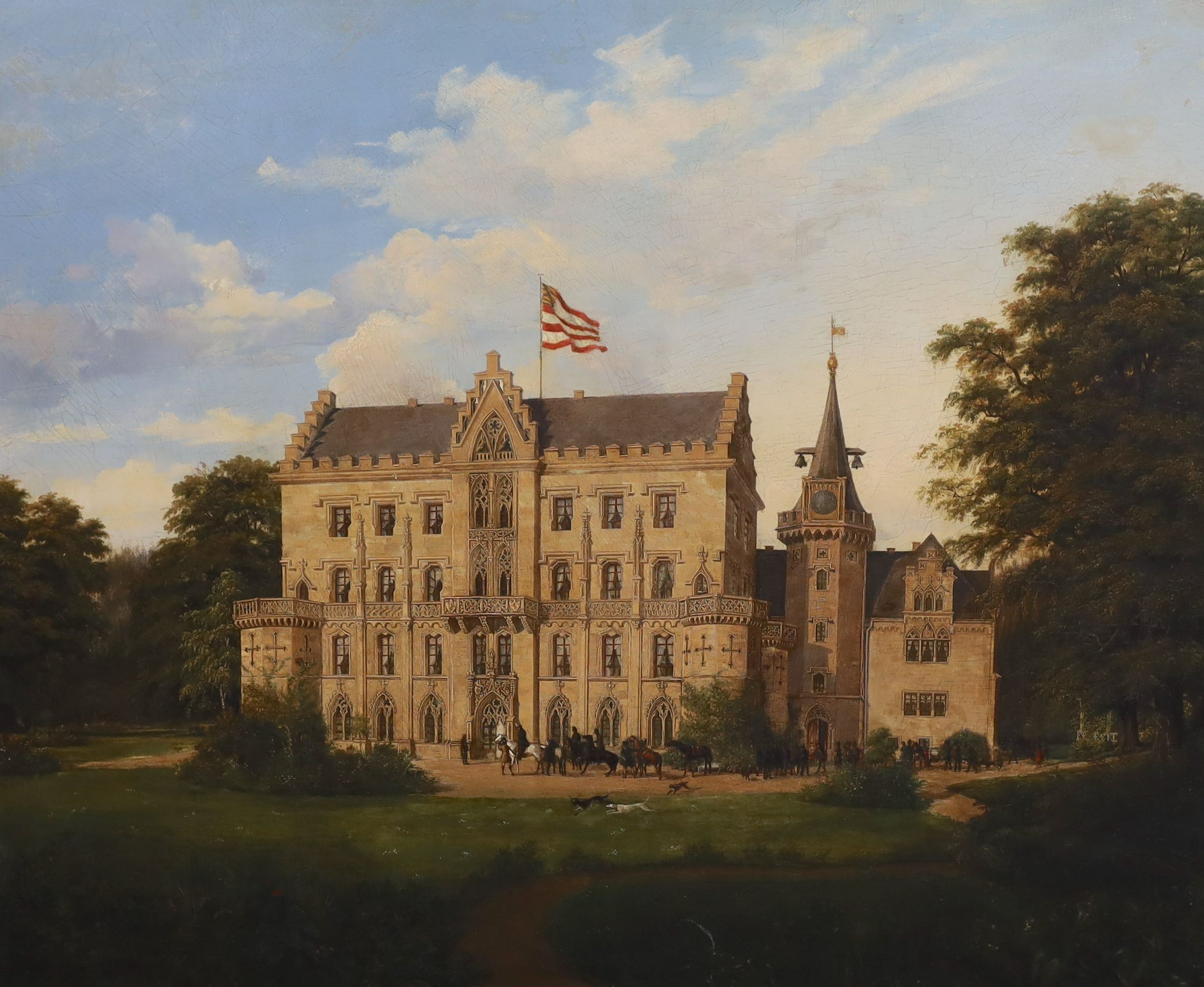 Josef William Allen (1803-52), The Castle at Reinhardsbrunn, oil on copper panel, 64 x 78cm